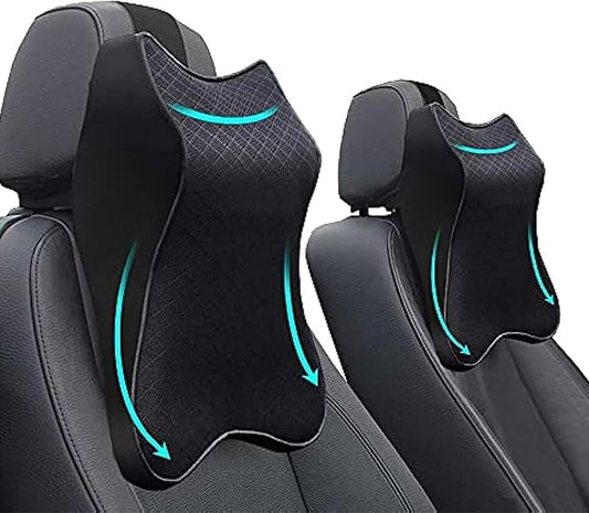 Memory Foam Car Headrest Pillow | Breathable Car Neck Support Cushion for Comfortable Driving