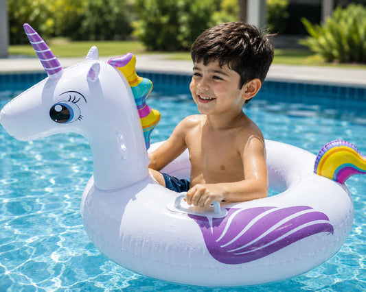 JOYIN Unicorn Inflatable Pool Float with Glitter | Swim Ring for Kids & Adults