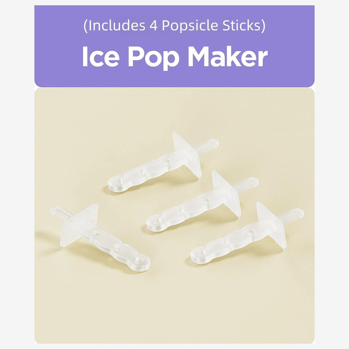 KYOFIS Mini Ice Pop Maker Machine | Portable Homemade Popsicle Maker with 4 Sticks (Yellow)