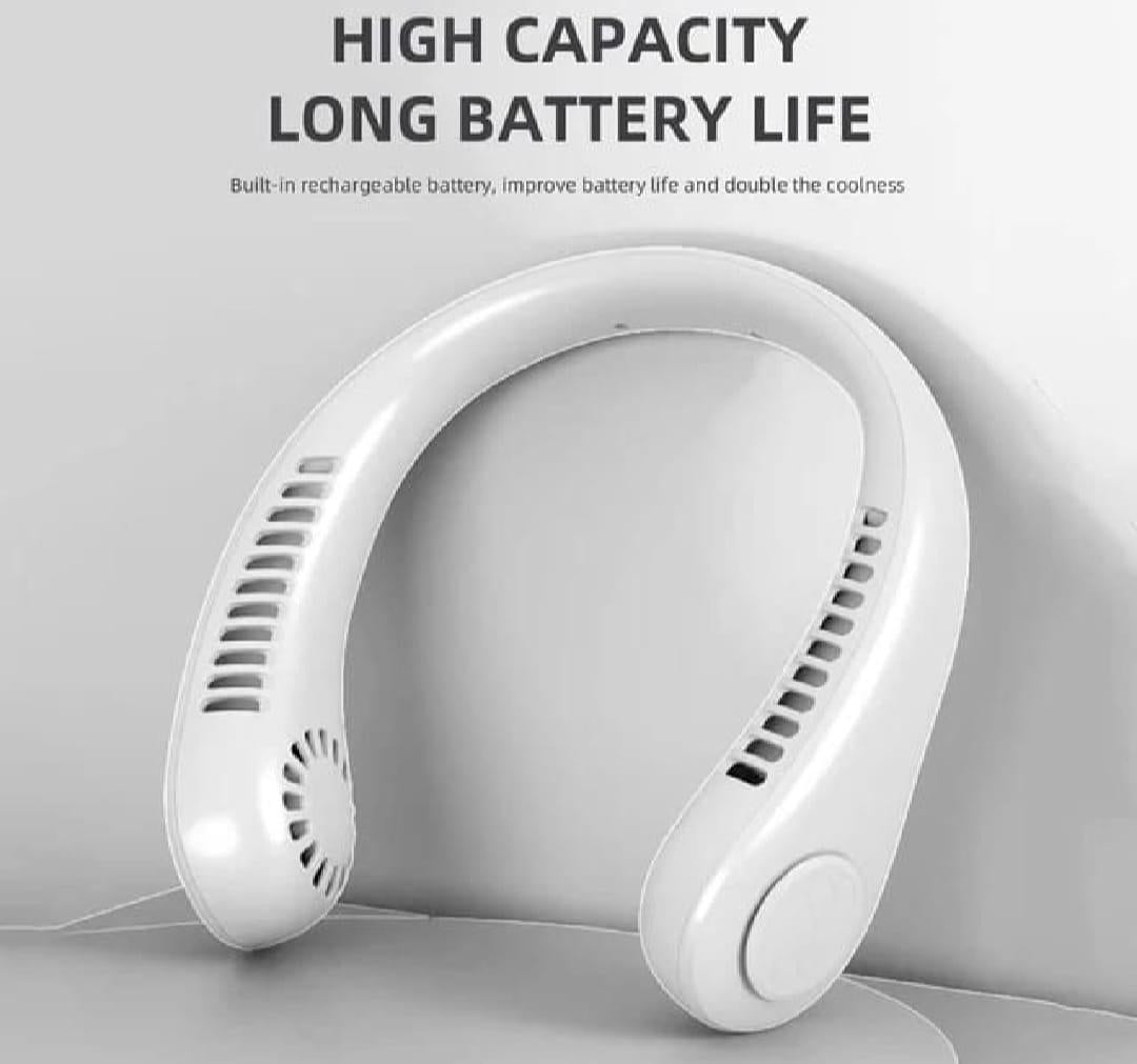 Portable Bladeless Neck Fan | Hands-Free Wearable Neckband Fan with 3 Speeds for Travel & Outdoor