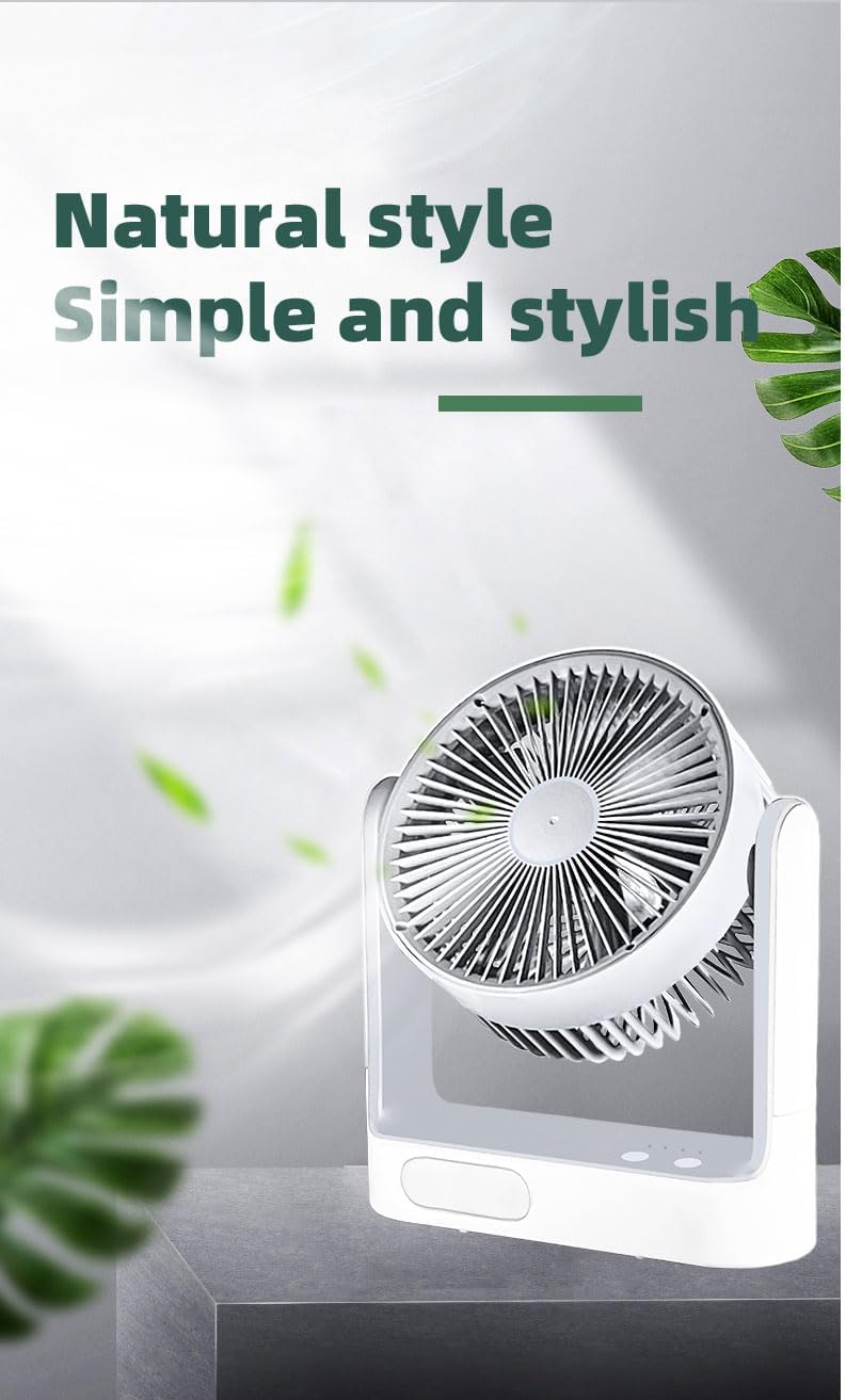 Portable Rechargeable Camping Fan with Solar Panel | Misting Fan, LED Light & Clip-On for Tent & Outdoor