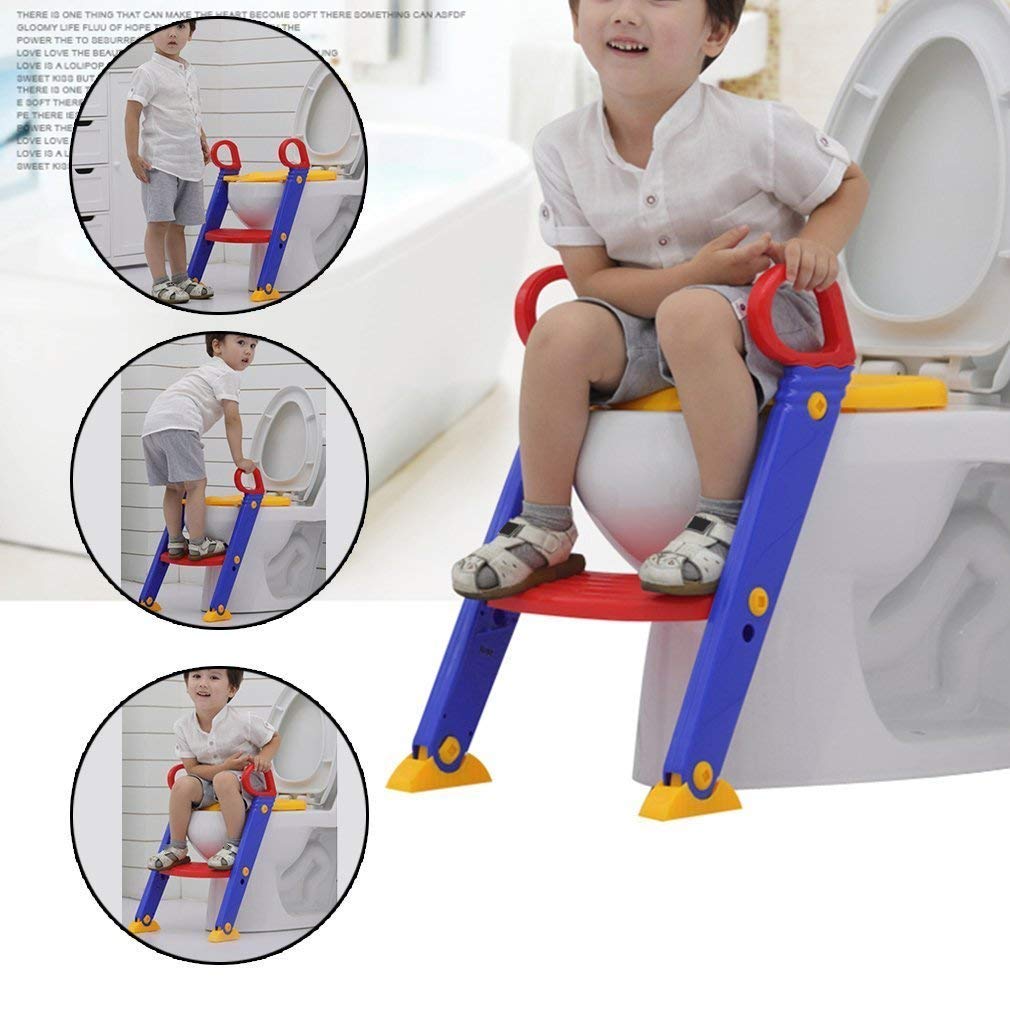 LWVAX Foldable Kids Toilet Training Seat with Handles | Portable Potty Seat for Toddlers & Babies