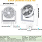 Portable Rechargeable Camping Fan with Solar Panel | Misting Fan, LED Light & Clip-On for Tent & Outdoor