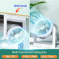 Portable Rechargeable Camping Fan with Solar Panel | Misting Fan, LED Light & Clip-On for Tent & Outdoor