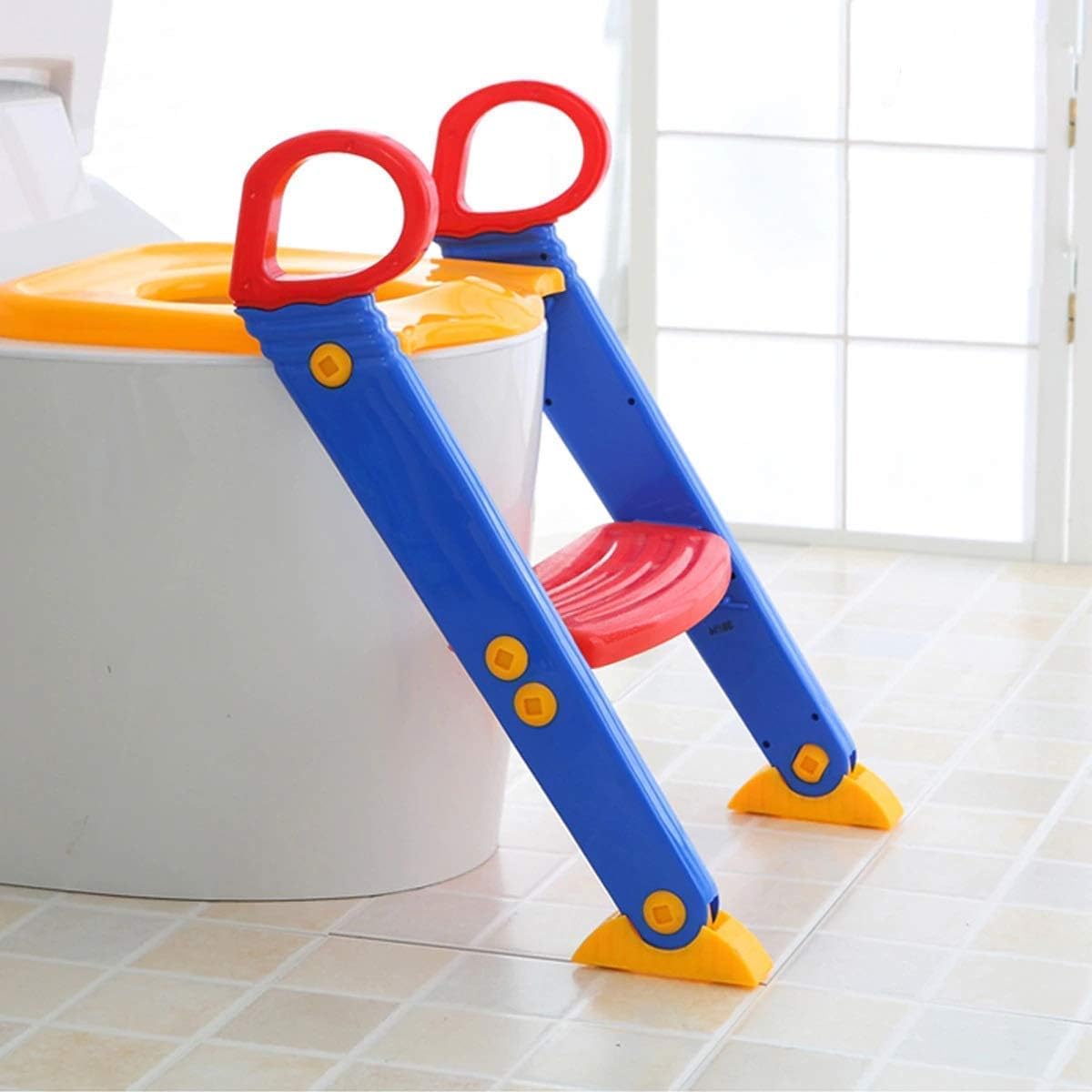 LWVAX Foldable Kids Toilet Training Seat with Handles | Portable Potty Seat for Toddlers & Babies