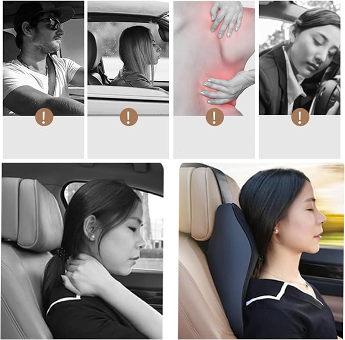 Memory Foam Car Headrest Pillow | Breathable Car Neck Support Cushion for Comfortable Driving