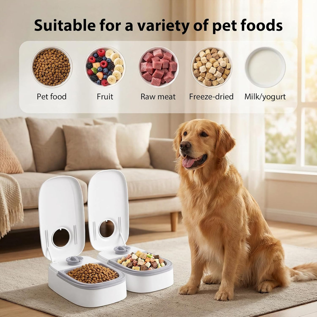 Automatic Pet Feeder with Timer & Stainless Steel Bowl | Smart Food Dispenser for Cats & Dogs