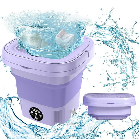 8L Portable Washing Machine | Foldable Mini Washer | 3-Mode Deep Cleaning