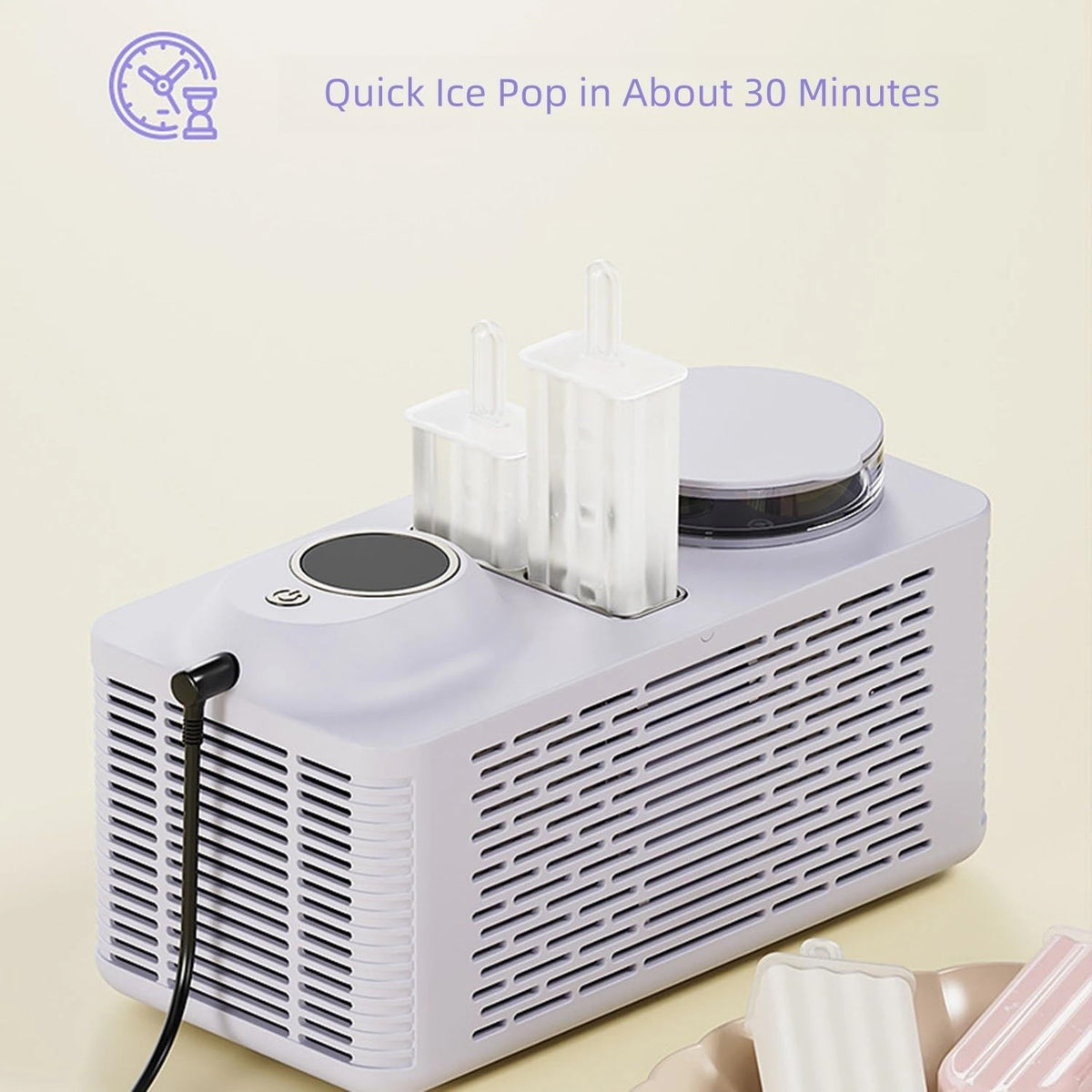 KYOFIS Mini Ice Pop Maker Machine | Portable Homemade Popsicle Maker with 4 Sticks (Yellow)