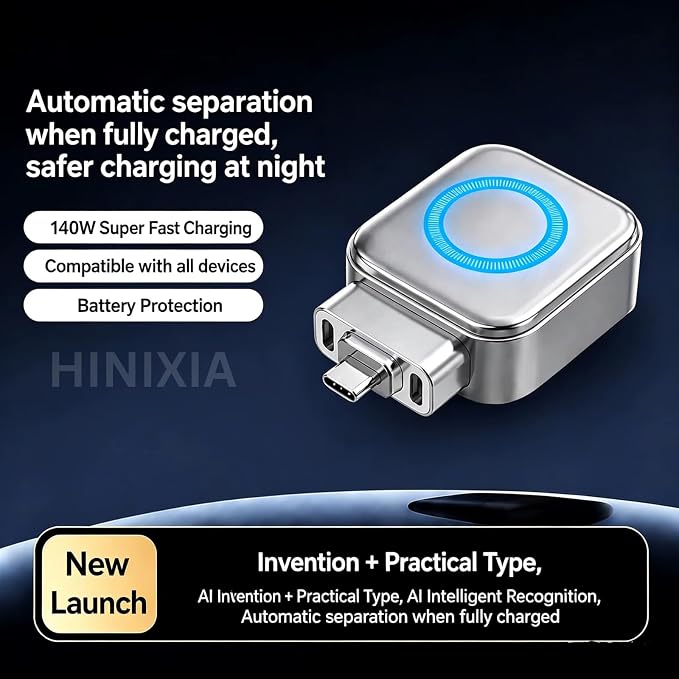 140W Smart Auto Stop USB-C Charging Adapter | Fast Charger with Overcharge Protection for Smartphones & Tablets
