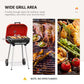 Outsunny 18-Inch Portable Charcoal BBQ Grill with Wheels | Smoker for Camping, Picnic & Backyard