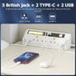 AUNNO Extension Lead with USB Ports & Night Light | 5 Way Power Strip, 2 USB-A + 2 USB-C, Surge Protected, 1.8M Cable