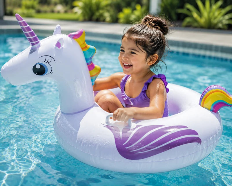 JOYIN Unicorn Inflatable Pool Float with Glitter | Swim Ring for Kids & Adults