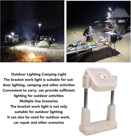 Luqeeg Solar LED Work Light with Stand | 10000LM Portable Outdoor Flood Light for Camping & Worksites