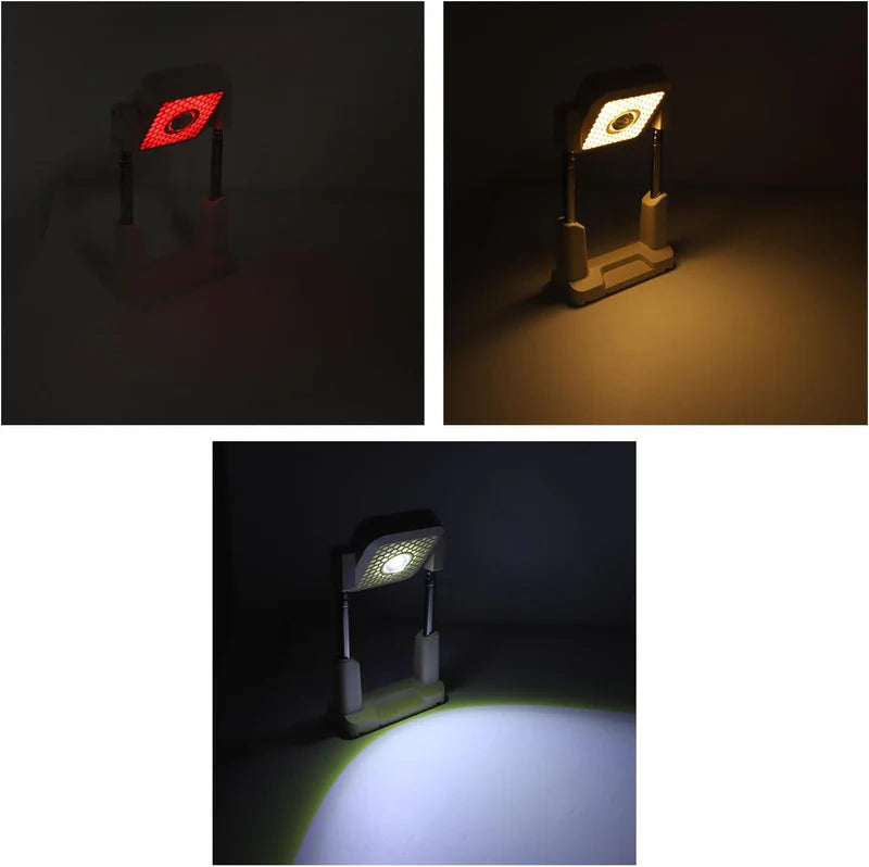 Luqeeg Solar LED Work Light with Stand | 10000LM Portable Outdoor Flood Light for Camping & Worksites