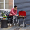 Outsunny 18-Inch Portable Charcoal BBQ Grill with Wheels | Smoker for Camping, Picnic & Backyard