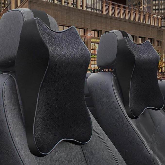 Memory Foam Car Headrest Pillow | Breathable Car Neck Support Cushion for Comfortable Driving