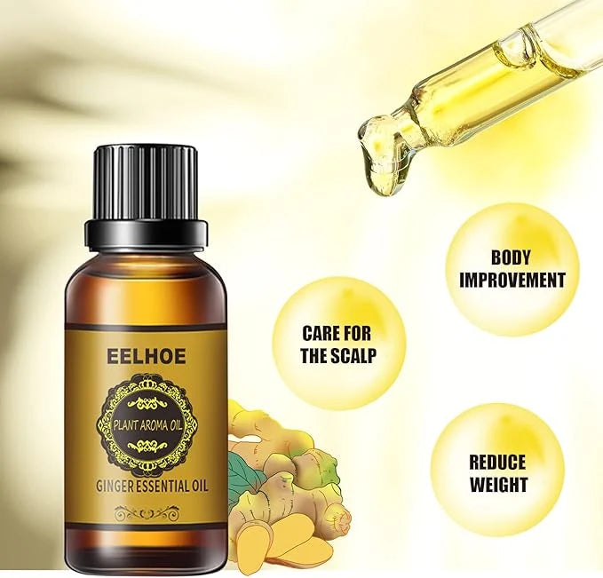 Ginger Essential Massage Oil | Herbal Body Massage Oil for Relaxation & Skin Care (1, 2 or 3 Pieces)