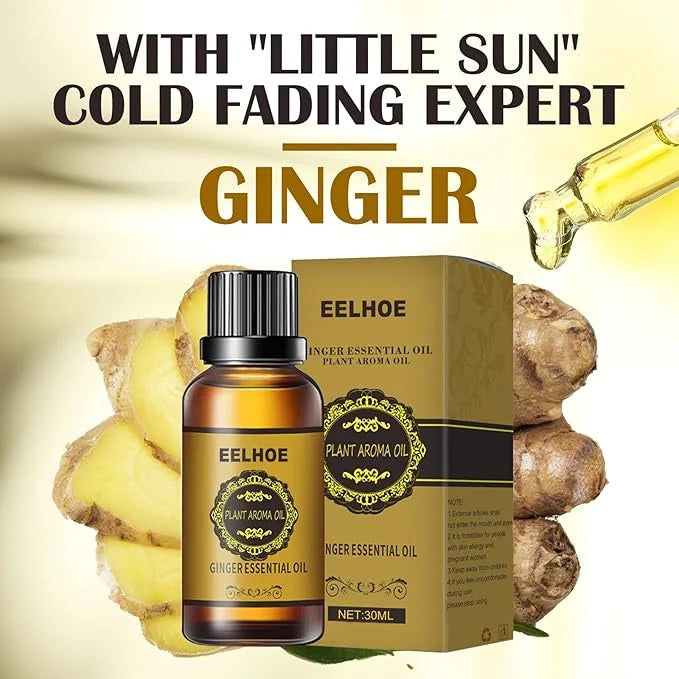 Ginger Essential Massage Oil | Herbal Body Massage Oil for Relaxation & Skin Care (1, 2 or 3 Pieces)