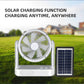Portable Rechargeable Camping Fan with Solar Panel | Misting Fan, LED Light & Clip-On for Tent & Outdoor